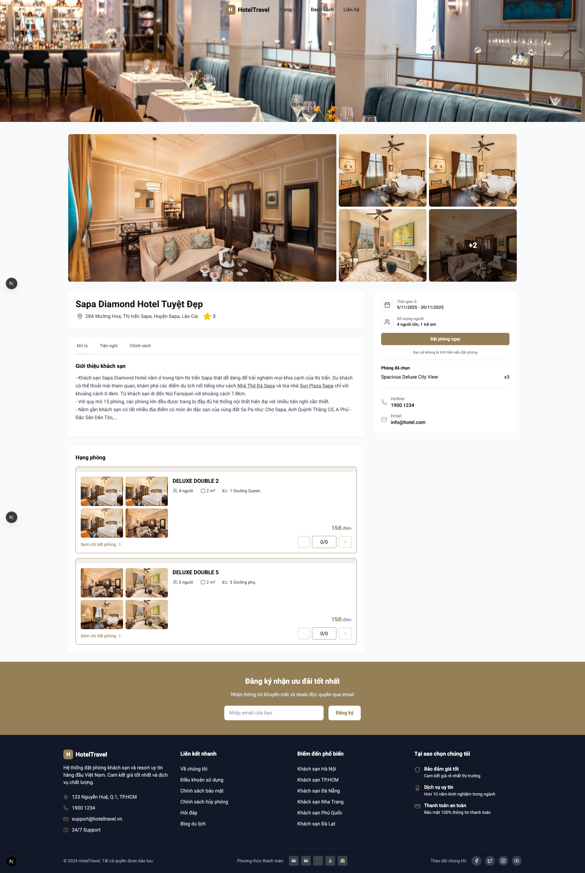 Website bán phòng khách sạn